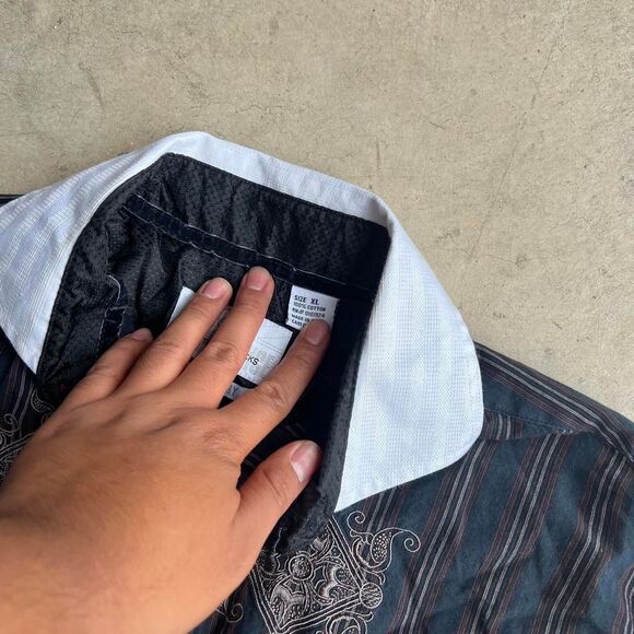 Christopher Wicks English Laundry Y2k Shirt button down Affliction style Mens si - Picture 2 of 3